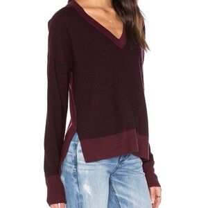 rag & bone taylor v-neck fine merino wool sweater in gray, size XS